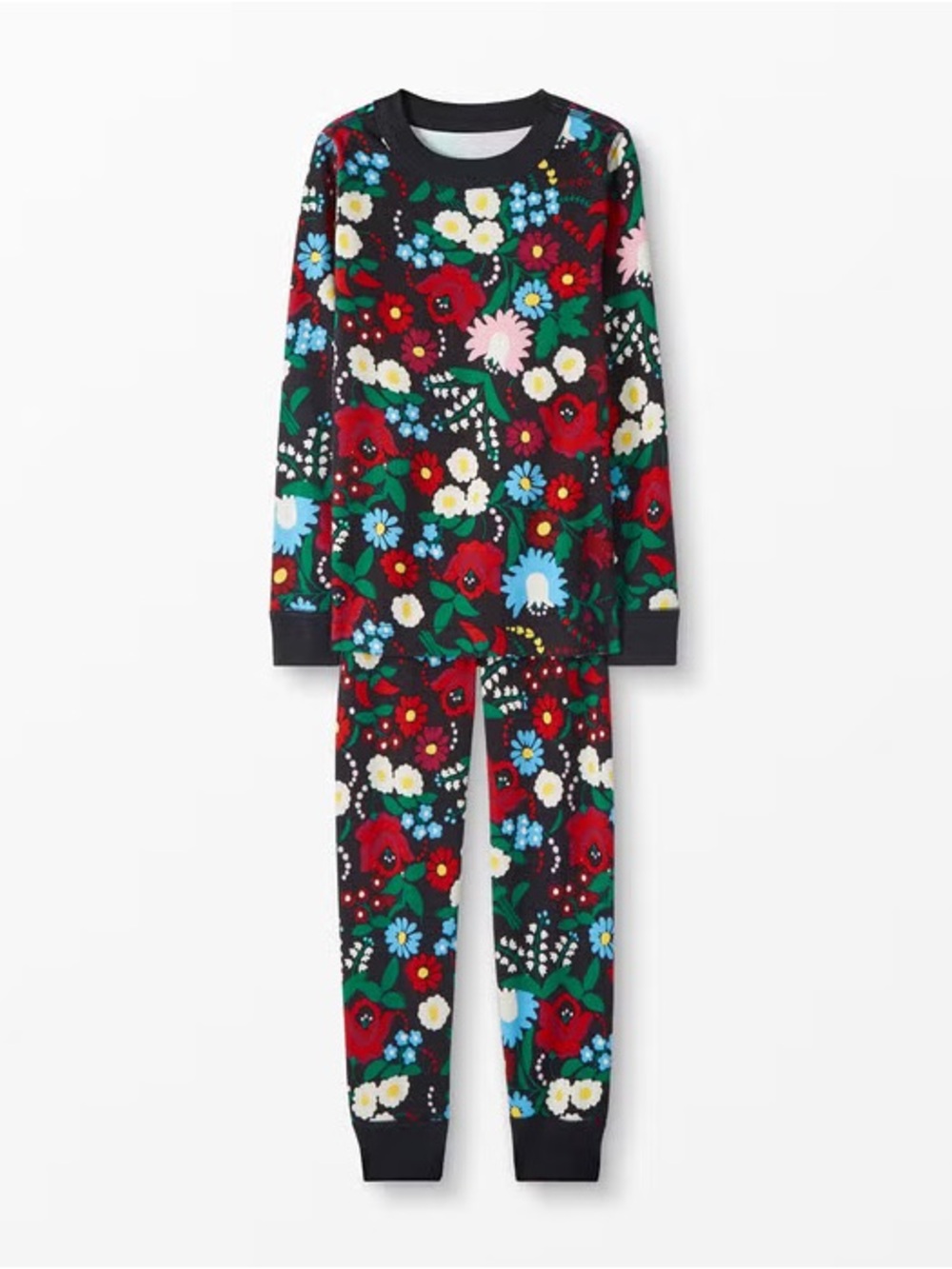 Hanna Andersson Girls Pajama Set Size 12 150 Floral Organic Cotton Long Sleeve